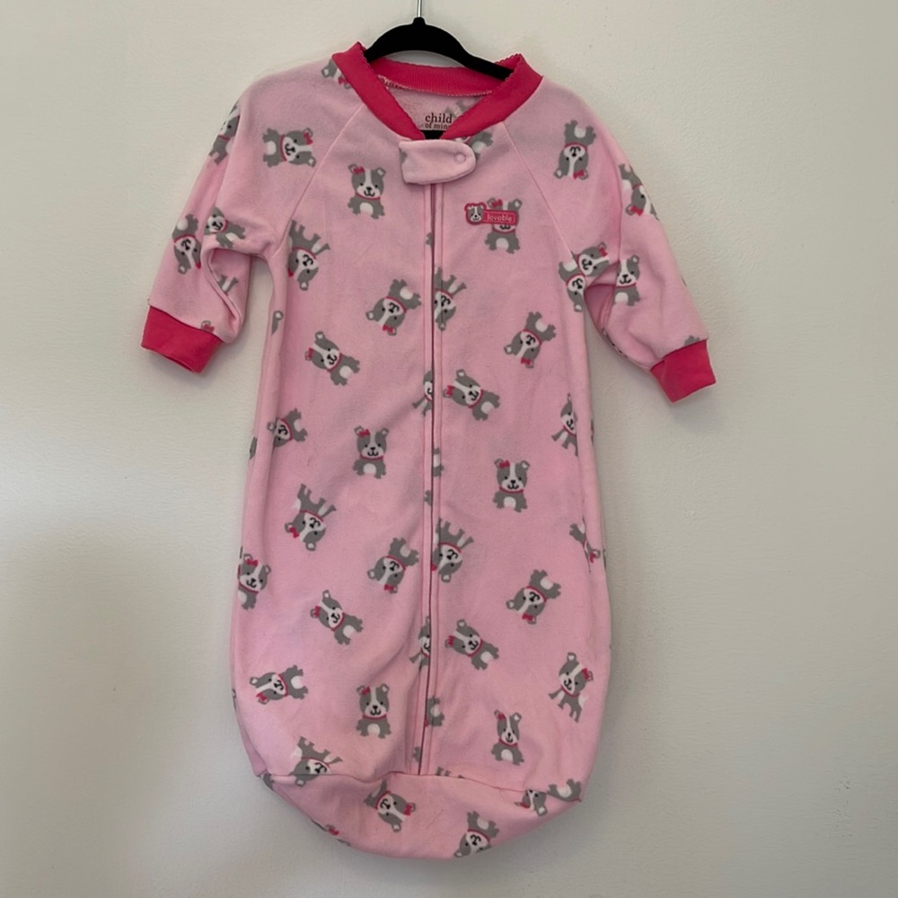 Fleece zip up baby sleep sack bag 0-9 months